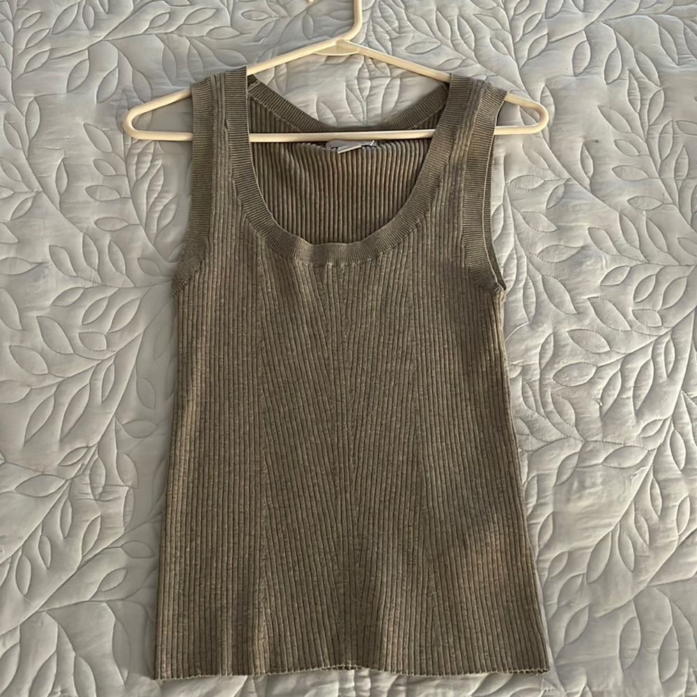 Dark Beige Business Casual Tank Top